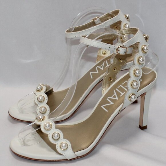 NWT Deltan Cloud Dancer Ivory Pearl and Gold Heels. - Picture 1 of 16